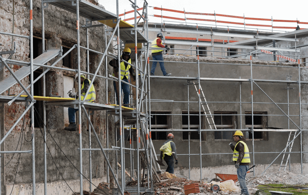 Trabajos de restauración de las fachadas